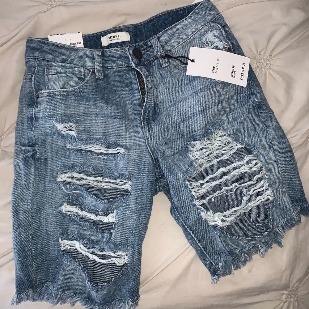 Distressed denim boyfriend shorts size 24 (0,XS) - Picture 6 of 6